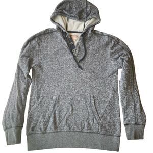 Mossimo Men’s Long Sleeve Hoodie size M, Solid Gray,Front Pocket & Front Buttons